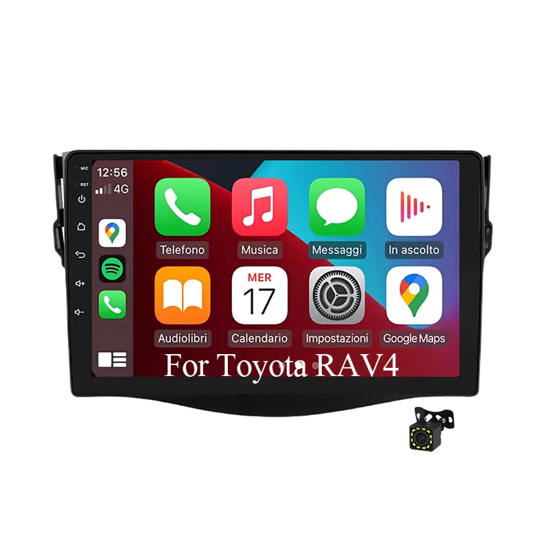 وحدة رئيسية مشغل سيارة راديو سيارة بشاشة بلوتوث IPS وخاصية واي فاي ونظام تحديد المواقع GPS لسيارة تويوتا RAV4 2006-2014