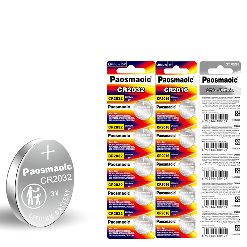 Paosmaoic General CR2450 CR2032 CR2025 CR1632 CR2016 кнопочная ячейка LiMnO2 Первичная литиевая батарея