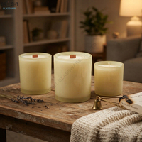 Vente en gros de pots à bougies en verre translucide givré de couleur Morandi, pots en verre peints par pulvérisation, porte-bougie parfumé, forme cylindrique