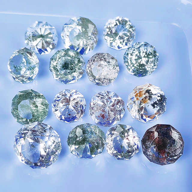 Crystal Crafts Natural Loose Garden Quartz Gemstone Healing Crystal Garden Quartz Diamond Shape Gemstone for Jewelry Making