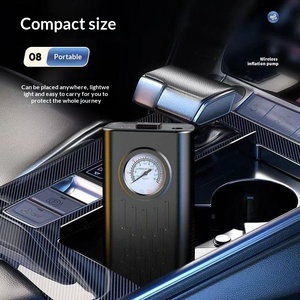 Compresseur d'air portable sans fil F7001 7.4V, gonfleur <span class=keywords><strong>de</strong></span> pneus rechargeable 2400mAh 32PSI avec Type-C, motif rayé/nid d'abeille - Product Image 6