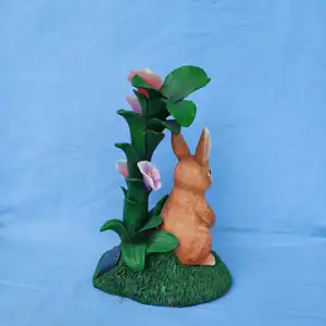 Bonne qualité personnalisé belle moderne extérieur jardin animaux décorations créatif résine artisanat lapin cadeaux ornements