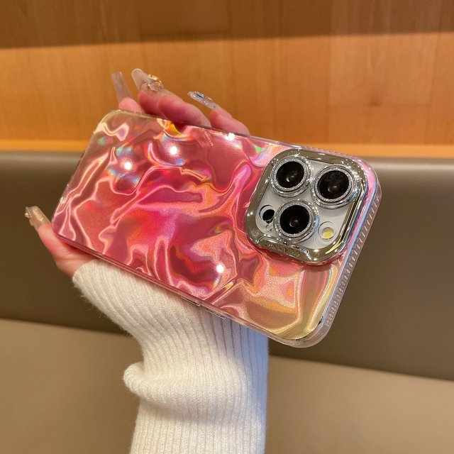 Gradient Colorful Patterns Phone case Design for iphone 15 Pro Max Lens Protect Glossy Glitter Phone case for Iphone15 14 13 12