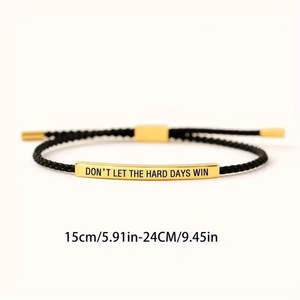 Bracelet acier inoxydable gravure personnalisée, corde tressée multicolore réglable, bijou personnalisé unisexe - Product Image 5