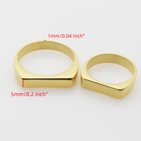 Kunden spezifisch gravierter Schmuck Vergoldeter leerer Siegelring Beliebter Edelstahl Gravierter Logo Name Flacher leerer Ring für Männer Frauen