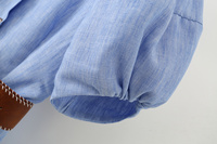 Robe midi décontractée et élégante pour femme, nouvelle collection 2026, avec col à revers, ceinture décorative, style rétro chic et manches bouffantes.
