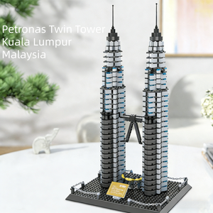 Bloques de Construcción de Plástico OEM, Modelo de las <span class=keywords><strong>Torres</strong></span> Gemelas de <span class=keywords><strong>Petronas</strong></span>, Juguete Creativo, Regalo para Entusiastas de la <span class=keywords><strong>Arquitectura</strong></span>, Venta al por Mayor - Product Image 1