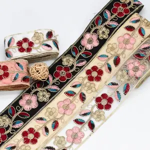 Hot sale 4.5cm Ethnic Retro Jacquard Ribbon Webbing Embroidery Lace Sewing Trims Decorative Webbing