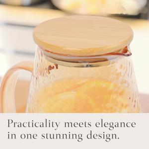 <span class=keywords><strong>Carafe</strong></span> à eau en verre borosilicate résistant à la chaleur de 1,8 L, écologique, <span class=keywords><strong>avec</strong></span> couvercle en liège, couleur ambre - Product Image 3