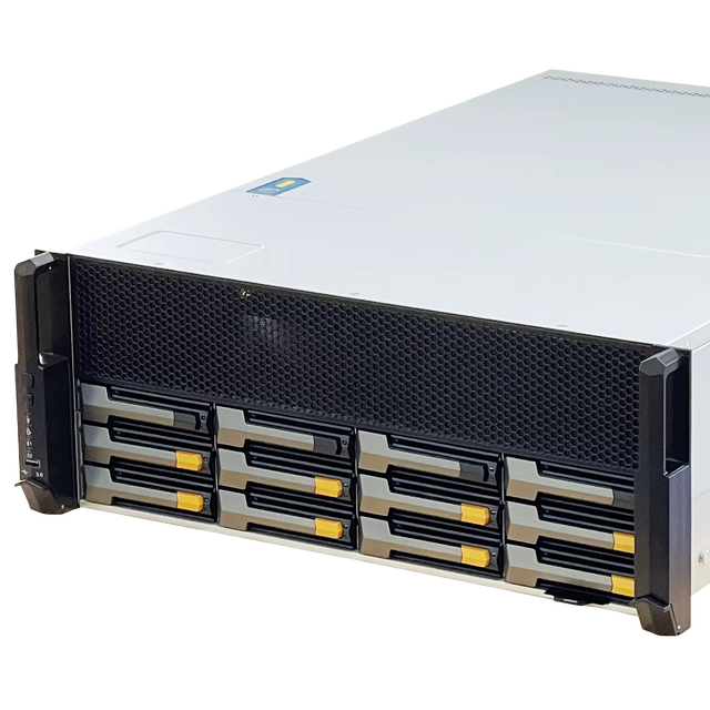 4 GPU Rackmount 4u 12bays AI 4090 Hotswap Chassis Redundant Power Supply Support 8 Nvme SSD