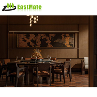 Meubles de restaurant d'hôtel personnalisés, ensemble de restaurant 5 étoiles, table à manger carrée en bois massif, mousse haute densité durable, moderne