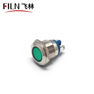 FILN 16MM Licht Beleuchtete Motorrad-Kontroll leuchten Blinker LED-Signal leuchte mit zwei Schraub stiften rot gelb 220V 110V