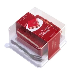 Bx9 bánh lát nhựa container với ngã ba rõ ràng tam giác Bánh hộp tráng miệng đưa ra để đi bao bì cho nhà kinh doanh bánh - Product Image 1