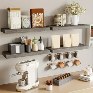 Estantes flotantes para el hogar Estante de pared de 15,6 pulgadas Juego de 3 estantes colgantes con soportes Decoración de pared para baño Dormitorio - Product Image 4