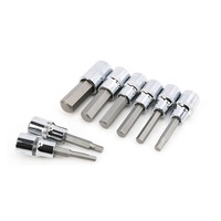 Jeu de douilles hexagonales à embout de 1/2, 3/8 et 1/4 pouce en acier CR-V, douilles Allen métriques pour outils électriques