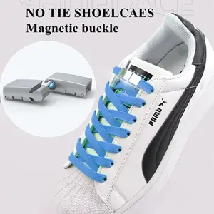 Aggiornamento fibbia magnetica lacci per scarpe pigri scarpe da ginnastica elastiche lacci per scarpe arcobaleno senza cravatta lacci per scarpe con chiusura magnetica