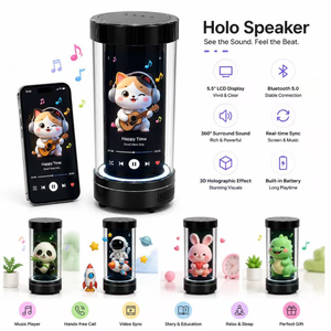 ลำโพงโฮโลแกรม จอ LCD 5.5 นิ้ว บลูทูธ 5.0 เอฟเฟกต์ภาพสามมิติ แบตเตอรี่ในตัว ติดตั้งบนโต๊ะ หลายสี - Product Image 1
