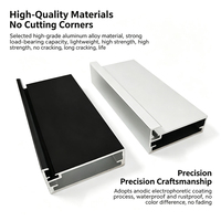 Profilés en aluminium noirs à fente en T pour portes et fenêtres coulissantes, vitrine en verre, éclairage LED pour cuisine, cadre d'armoire