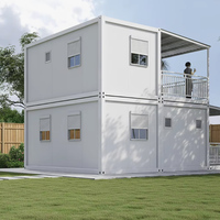 Atelier portable moderne de 40 pieds en panneaux sandwich en acier modulaires détachables de style européen à deux niveaux pour usage extérieur