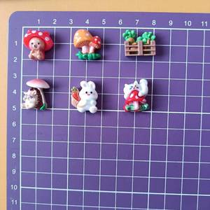 100 pièces Simulation dessin animé animaux Flatback résine jardin Cabochon champignon <span class=keywords><strong>lapin</strong></span> décoration bricolage Scrapbooking artisanat accessoires - Product Image 3