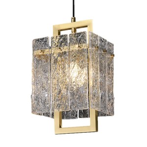 Luxury Glass Pendant <b>Light</b> Rectangle Shape <b>Led</b> Single Head Chandelier For Living Room Villa Hall Dining Room - Product Image 5