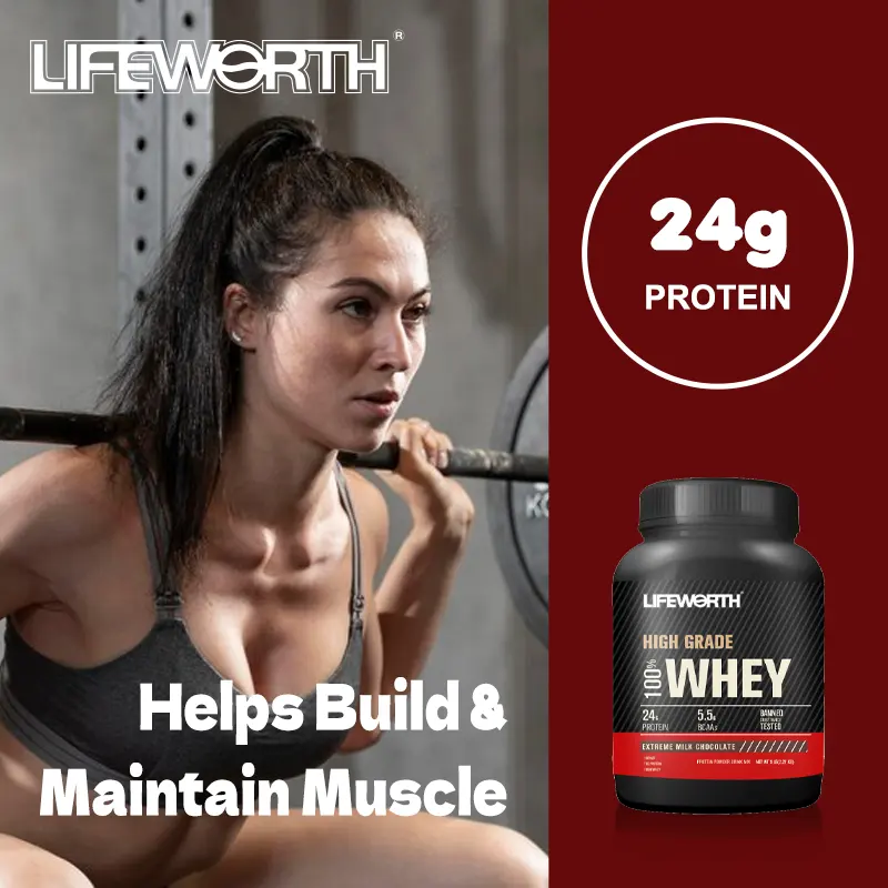 Lifeworth รสบลูเบอร์รี่ขายส่งรองรับมวลกล้ามเนื้อแบบลีน Bcaa เวย์โปรตีน Isolate Wpi Wpc