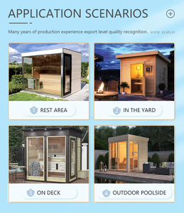 غرفة ساونا خارجية فاخرة للحديقة الخشبية مع غرفة استحمام مصنوعة من الأرز الأحمر الكندي للمنزل مع سخان كهربائي - Product Image 6