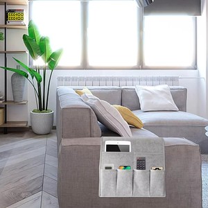 Organisateur de accoudoir de canapé le plus vendu, porte-accessoires pour fauteuil avec 6 poches pour magazines, livres, télécommande de télévision, téléphone portable - Product Image 6