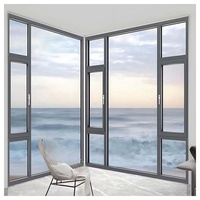 Ventana Abatible de Aluminio con Triple Vidrio Aislante, Resistente a Huracanes NFRC, Vertical, Sin Fugas, con Doble Acristalamiento