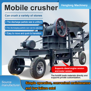 Trituradora <span class=keywords><strong>de</strong></span> Mandíbulas Móvil Portátil con Motor <span class=keywords><strong>de</strong></span> Corriente Continua, Rodamientos y Engranajes para Uso en Construcción Doméstica con Capacidad <span class=keywords><strong>de</strong></span> hasta 20 Toneladas/hora - Product Image 2