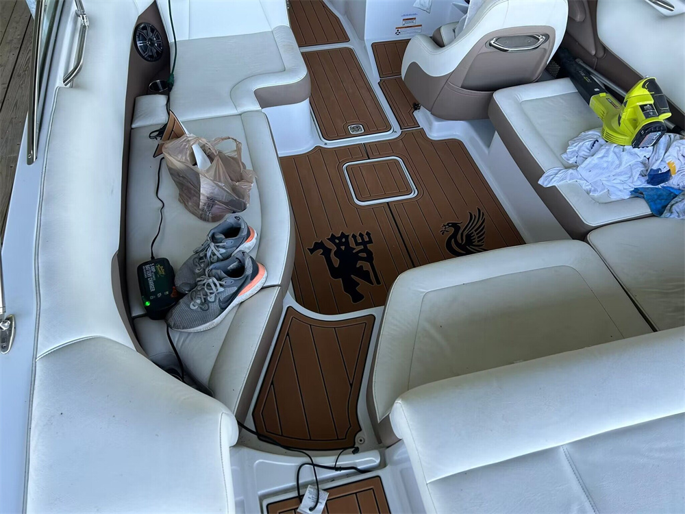 EVA Foam Non-Slip Deck Mat For 2003-2008 Cobalt 220 – Faux Teak Marine Flooring For Boat Cockpit & Swim Platform – Waterproof & UV Resistant - View #2