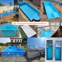 Ovaler Familien-Schwimmbecken aus Fiberglas, 1,5 Meter Tiefe, für Einbau oder Aufstellung, Outdoor-Schwimmbad für Erwachsene