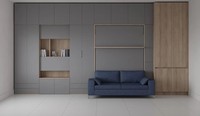 Muebles para el hogar de alta calidad, ahorro de espacio, cama de pared personalizada con sofá
