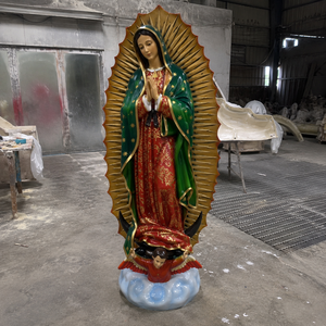 Statue personnalisée grandeur nature <span class=keywords><strong>de</strong></span> <span class=keywords><strong>Notre</strong></span>-<span class=keywords><strong>Dame</strong></span> <span class=keywords><strong>de</strong></span> Guadalupe, moderne, pour jardin extérieur, religieuse, animalière, écologique, en résine polyester émaillée - Product Image 2