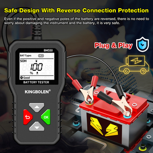 USA EU Warehouse Kingbolen BM550 6V 12V 24V Car Battery Tester Truck OBD2 Tool Obd 2 100-2000 BM550 BM550 Truck OBD2 - Product Image 5