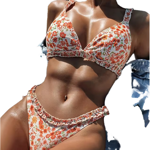 Traje de Baño <span class=keywords><strong>JSN</strong></span> 2024 para Mujer, Bikini Amarillo, Push-Up, Corte Alto, Color Sólido, Verano, 1 Pieza, Spandex/Poliéster, Ecológico, Venta al Por Mayor - Product Image 1