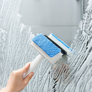 Double-Sided Glass Scraper Blue Sponge <b>Squeegee</b> Streak-Free <b>Window</b> Mirror <b>Cleaner</b> Bathroom Tile Cleaning Tool - Product Image 3