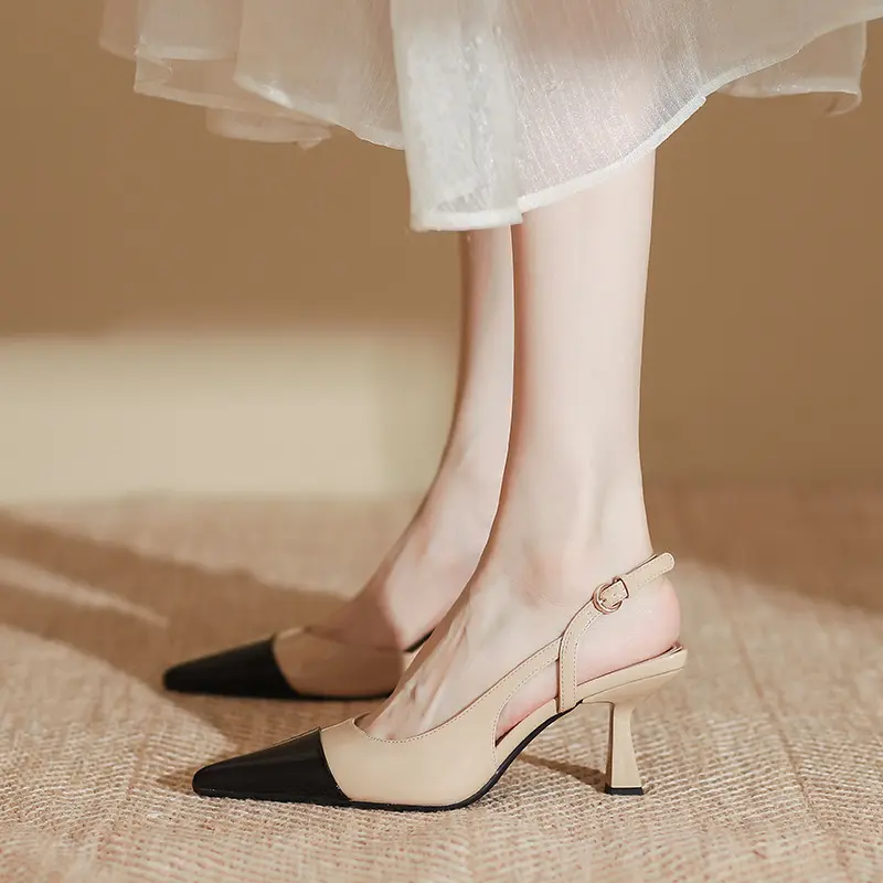 Sepatu wangi Perancis wanita, sandal perempuan musim semi dan musim panas 2024