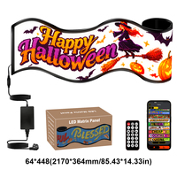 Pantalla LED RGB Flexible de 64*448 2170X364mm, Programable, para Exteriores, IP65, Impermeable, Alto Brillo, Instalación Flexible
