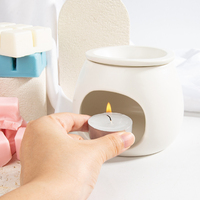 Diffuseur d'arômes décoratif en céramique pour huiles essentielles, brûleur de cire fondue et porte-bougie chauffe-plat pour parfum d'intérieur
