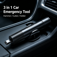 Mini marteau de sécurité 2 en 1 pour voiture, brise-vitre en acier tungstène, coupe-ceinture de sécurité caché, outil d'évacuation d'urgence portable pour véhicule