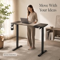 Table électrique silencieuse extensible AOR Home, plateau en bois, structure métallique, pour bureau, ordinateur, apprentissage, couleur personnalisable