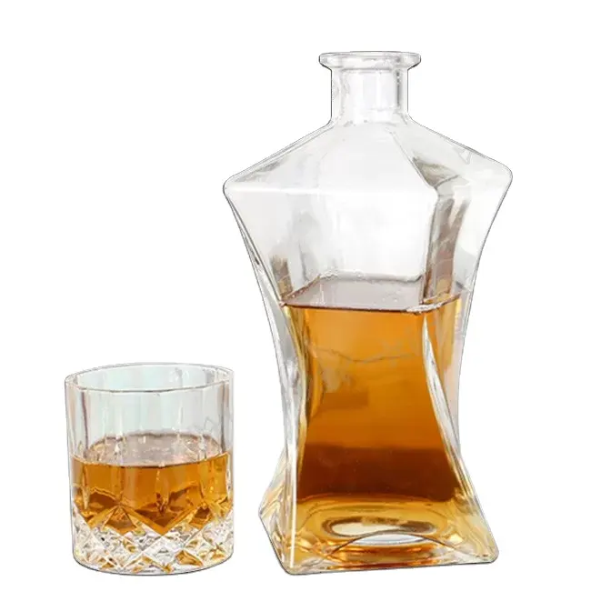 Juego de decantador de botella de coñac de alta calidad y bajo precio con caja, decantador de botella de whisky para Brandy Vodka