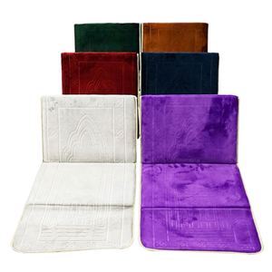 Tapis de prière en gros d'usine, couverture de culte musulmane multifonctionnelle pliable, tapis de mosquée avec logo personnalisé, couverture islamique du Moyen-Orient - Product Image 1