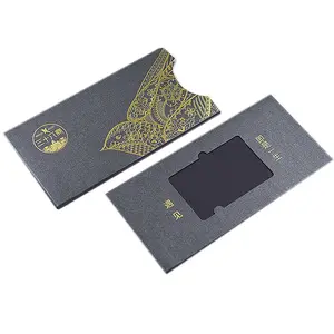 Envelope Card Sleeves Custom Logo Hot Stamping Special Paper Vip Credit Card Membership Card Envelope Box Packaging