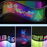 Écran d'affichage dynamique animé multicolore pour véhicule, lumière LED clignotante effet œil de démon, RVB programmable