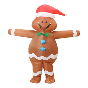 Costume Uomo Pan Di Zenzero Per Bambini E Adulti – Tuta Intera Con Cappuccio, Unisex, Vestito Di Natale Cosplay, Poliestere Morbido - 3