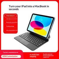 Clavier magnétique flottant sans fil le plus récent avec pavé tactile intelligent, port Type C, couleur unie pour iPad 10.9/11 iPad Pro 12.9 pouces