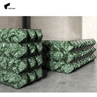 Tostone Table basse carrée atmosphérique exquise en marbre vert Verde Alpi naturel pour décoration intérieure et extérieure