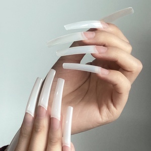 Últimas 550 Uñas Postizas Francesas XXL Rectas de Acrílico con Punta Cuadrada y Logotipo Personalizado, Puntas de Uña Rectas Tipo Concha - Product Image 2